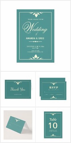 custom teal wedding invitations